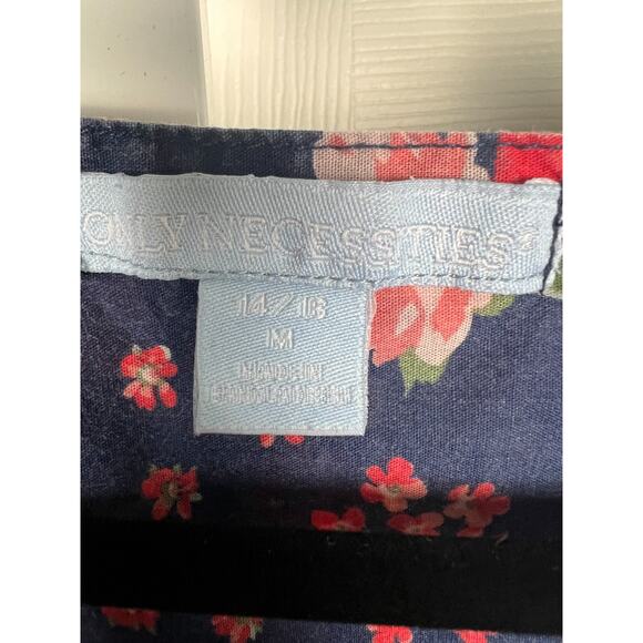 Only Necessities Womens Muumuu House Dress Medium 14/16 Blue Pink Floral Cotton - Picture 4 of 9